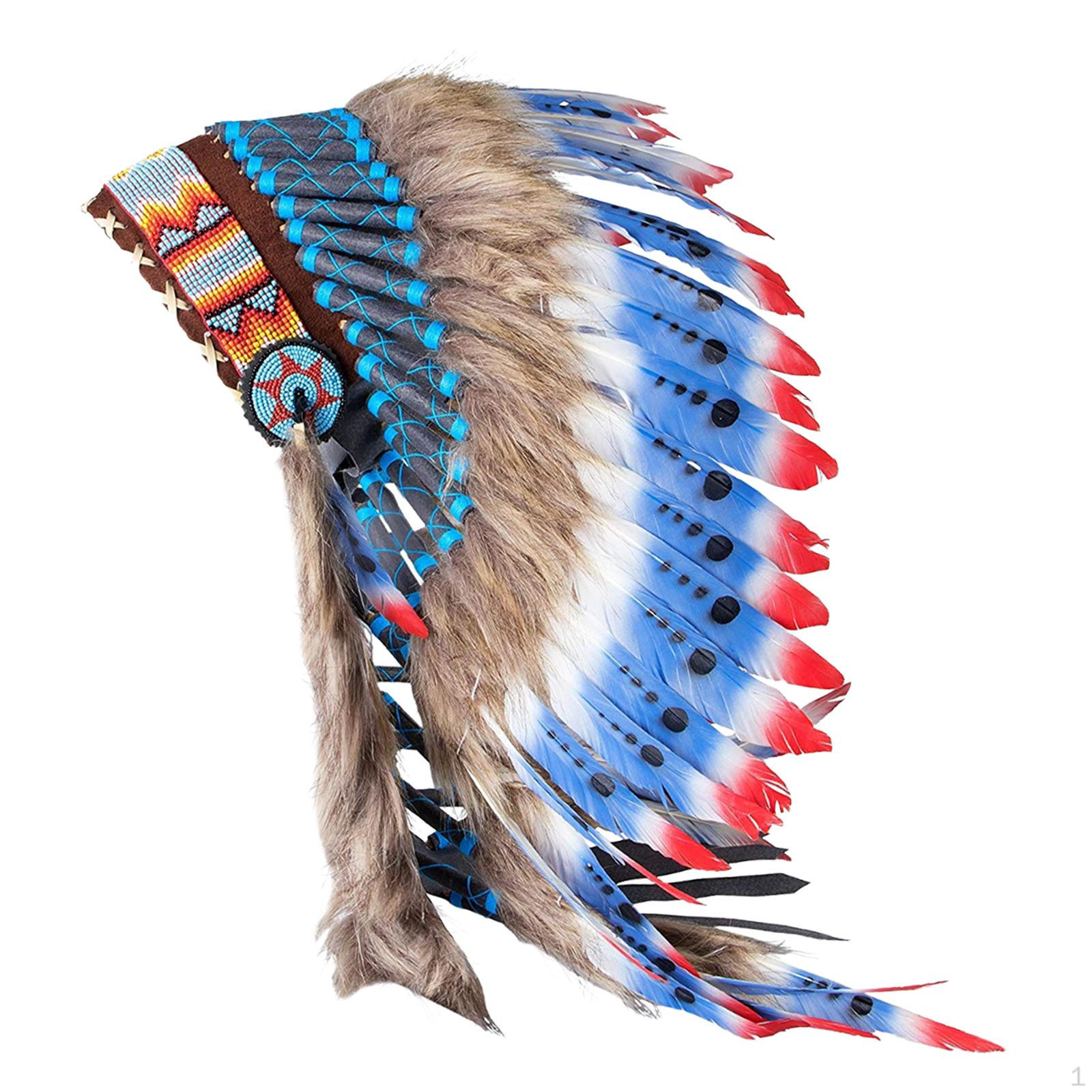 

Native American Headdress Adults Cosplay Decorative Artificial Feather Headpiece