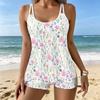 Women's Swimwear Tankini 2 Piece Swimsuit  Scattered Small Floral Fragments Pattern Vacation Bathing Suits