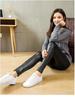 2024 Women's Stretch Faux Leather Pants: Thickened, Elastic Waist, Velvet Lined, Gusseted Leggings
