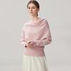 2026 Autumn Women's One-Shoulder Cashmere Sweater - Irregular Sweet Style, Solid Color, Warm & Stylish