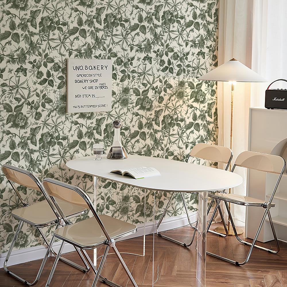 

Ретро Зеленые Цветочные и Листья Обои Классические Самоклеящиеся Наклейки для Мебели Шкафа Водонепроницаемые Обои для Кухни Ванной 40cmx300cm