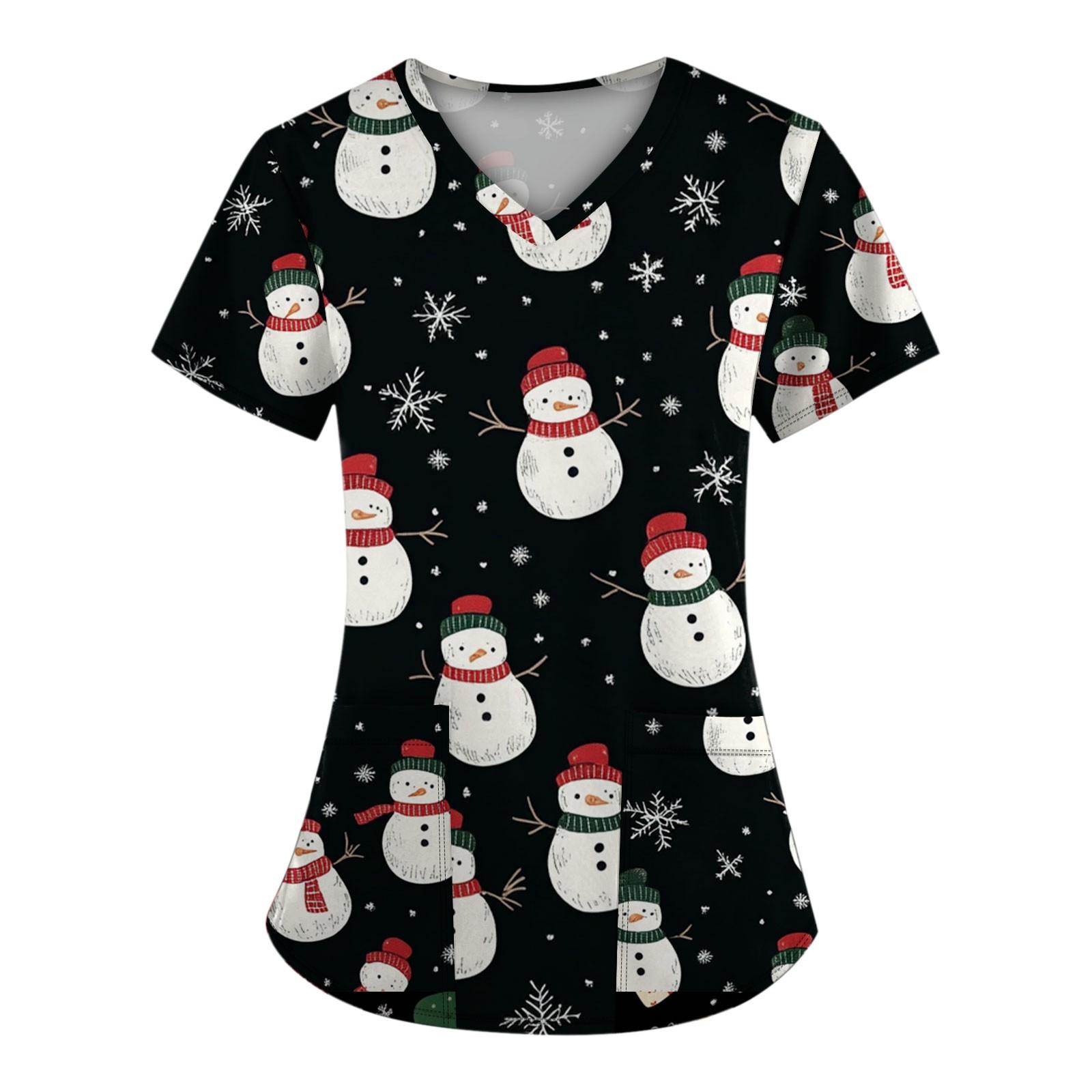 Женские модные топы с короткими рукавами и V-образным вырезом с принтом — фото 3