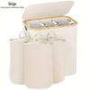 Foldable Bamboo Laundry Hamper with Lid and Inner Bag for Bedroom Storage.