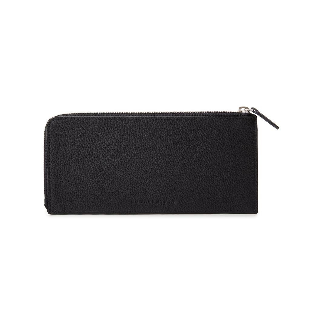 BONAVENTURA Long Wallet in Shrink Leather Made with the finest European genuine Perfect as a L-Zip [Black]. leather. Minimalist, thin, leather. gift.