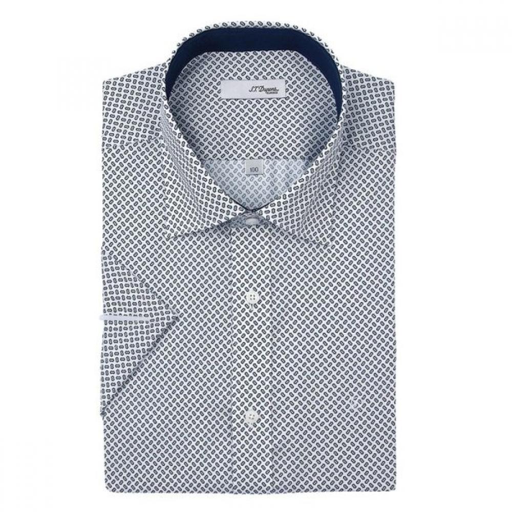 S.t. Dupont Short Sleeve Slim Fit Shirt Ribbon Motif Print Se6mm21hs251sny 95