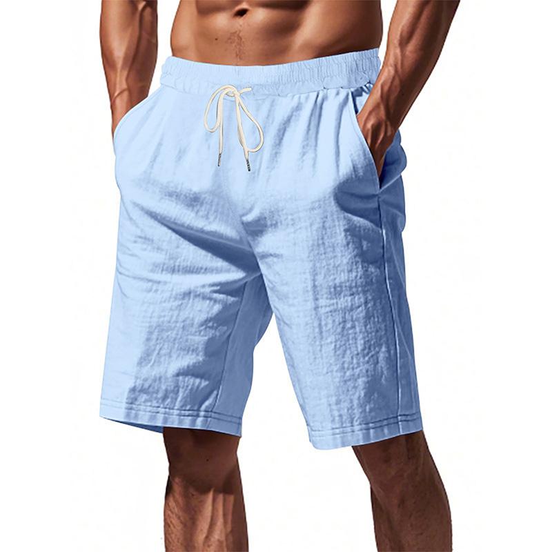

Men s Cotton Linen Shorts Pants Male Summer Breathable Solid Color Linen Trousers Beach Shorts Fitness Streetwear 3XL