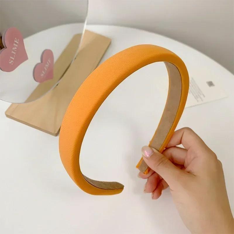 New Korean Colored Solid Sponge Hair Hoop for Women's Retro Knitted Soft Headwear Suitable for Various Styles of Accessories