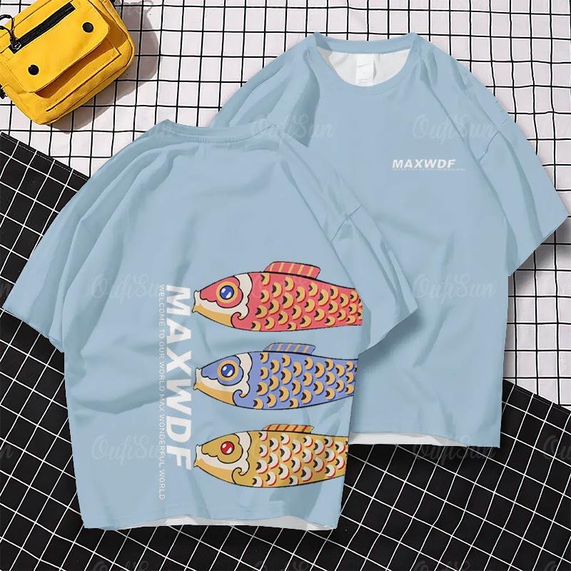 2024 New Men's T-Shirt 3d Fish Flag Print Short Sleeve T-Shirt For Men Fashion Casual Men Clothing Harajuku Loose Oversized Tees
