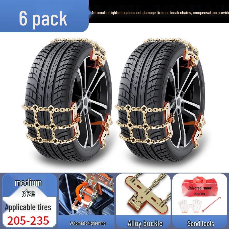 Winter Snow Chains for Cars, SUVs, and EVs: Tire-Safe, Non-Damaging Design
