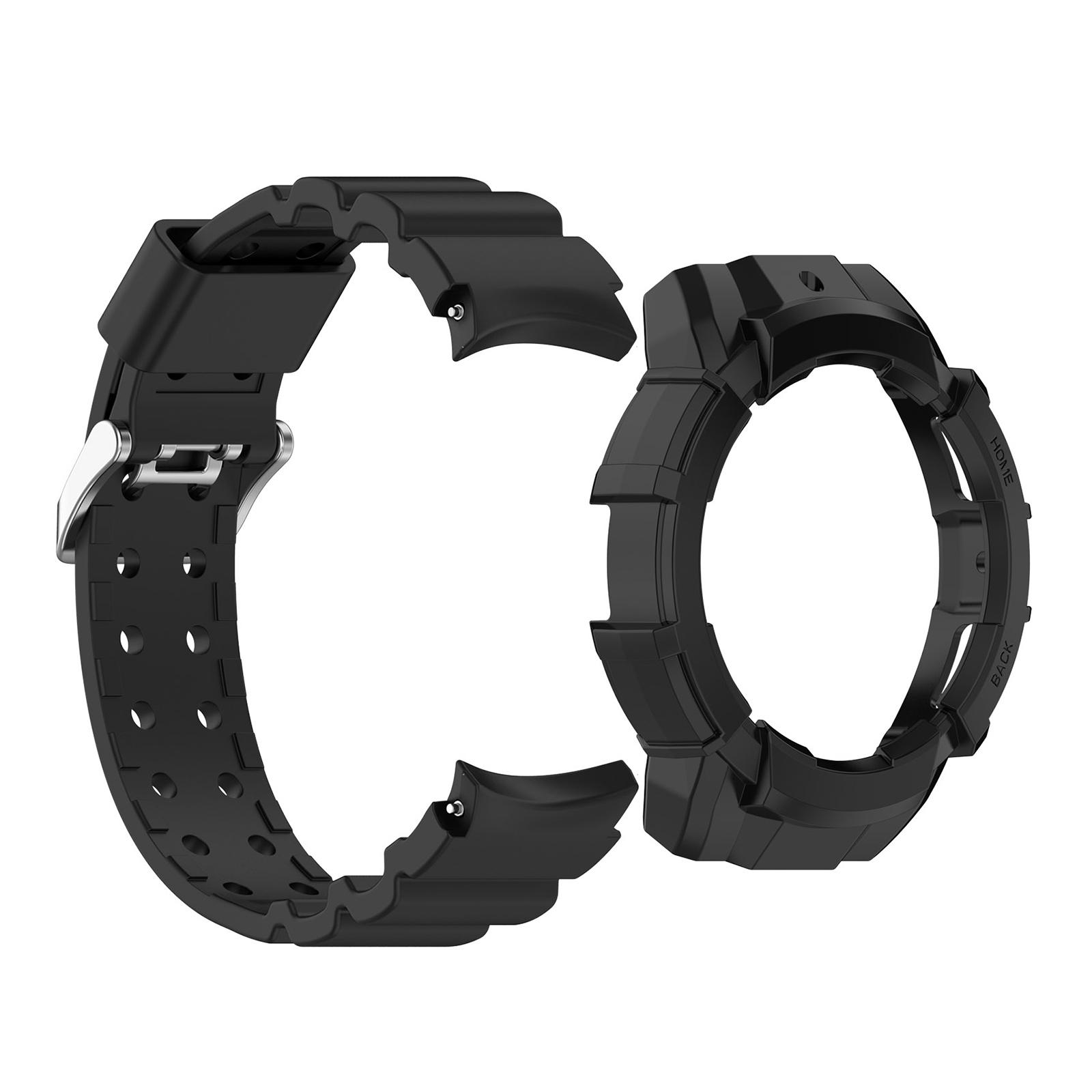 

Silicone Band Compatible for Watch 6 44mm Wrist Strap Loop-Bracelet + Protective Case Waterproof Sweatproof Anti-scratch чёрный