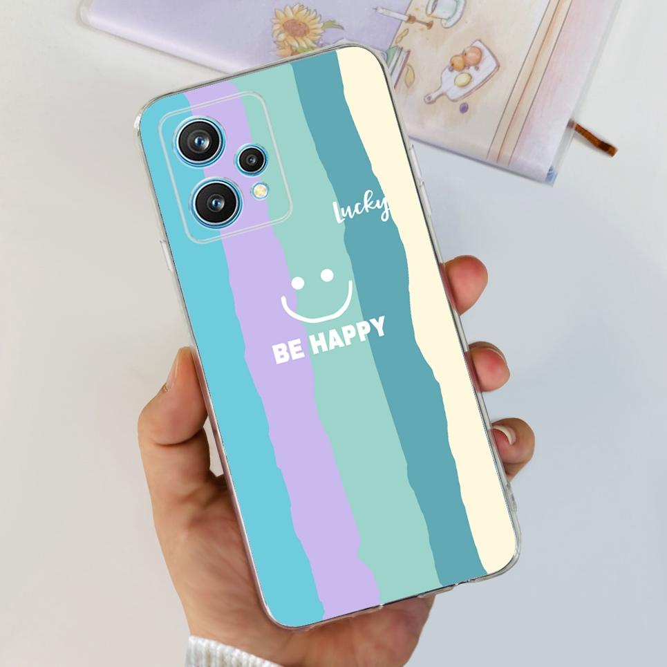 RMX3521 For Realme 9 4G Phone Case Back Cover Couple Love Heart Pattern Camera Protection Bumper For Realme9 Soft Silicone Etui