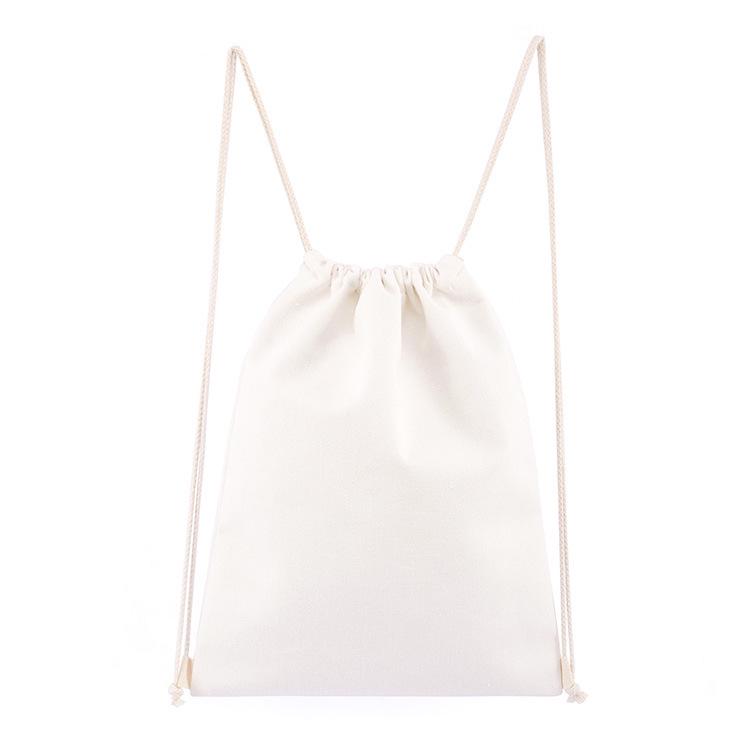 New Arrival Eco-Friendly Canvas Drawstring Backpack - Blank Color Cotton Rope Design
