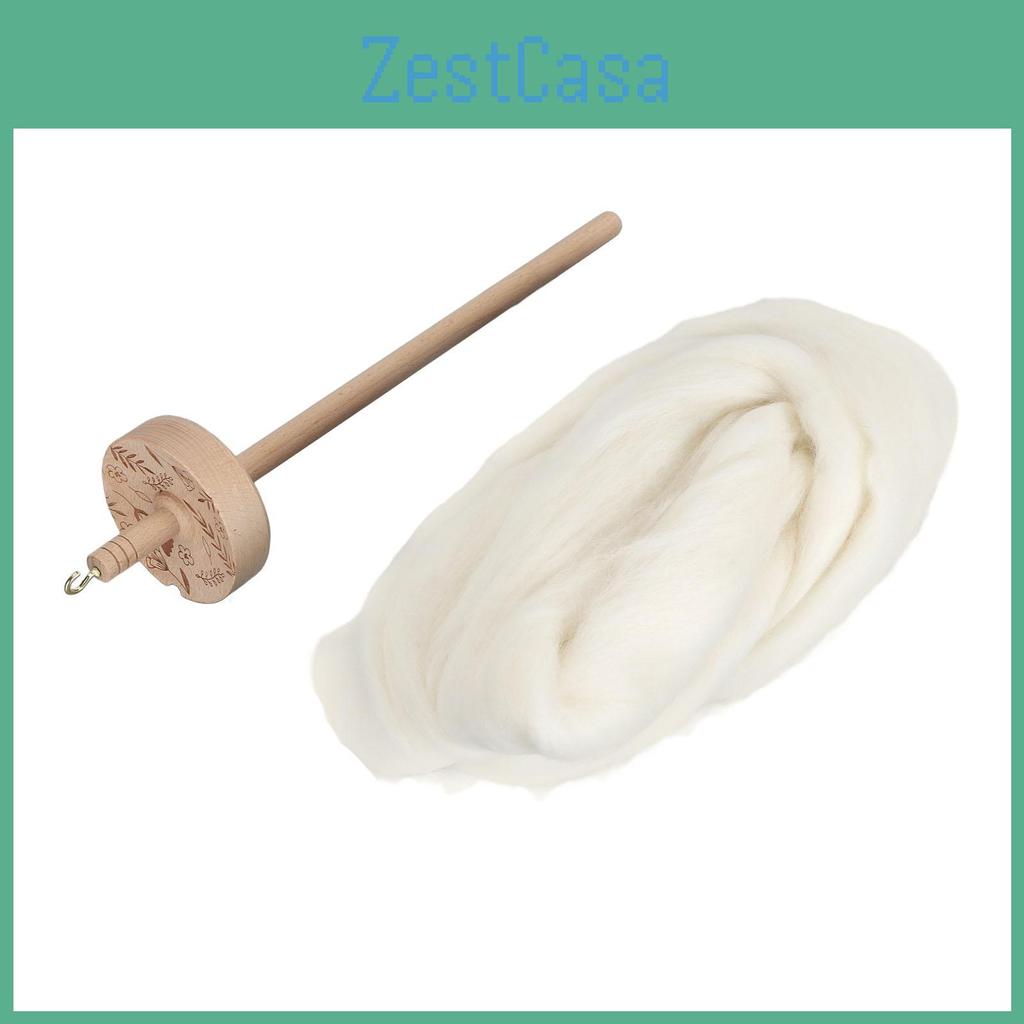 Professional Drop Wooden Diy Spindle Yarn Spinning Kit With Wool Top For Beginners For Sewing