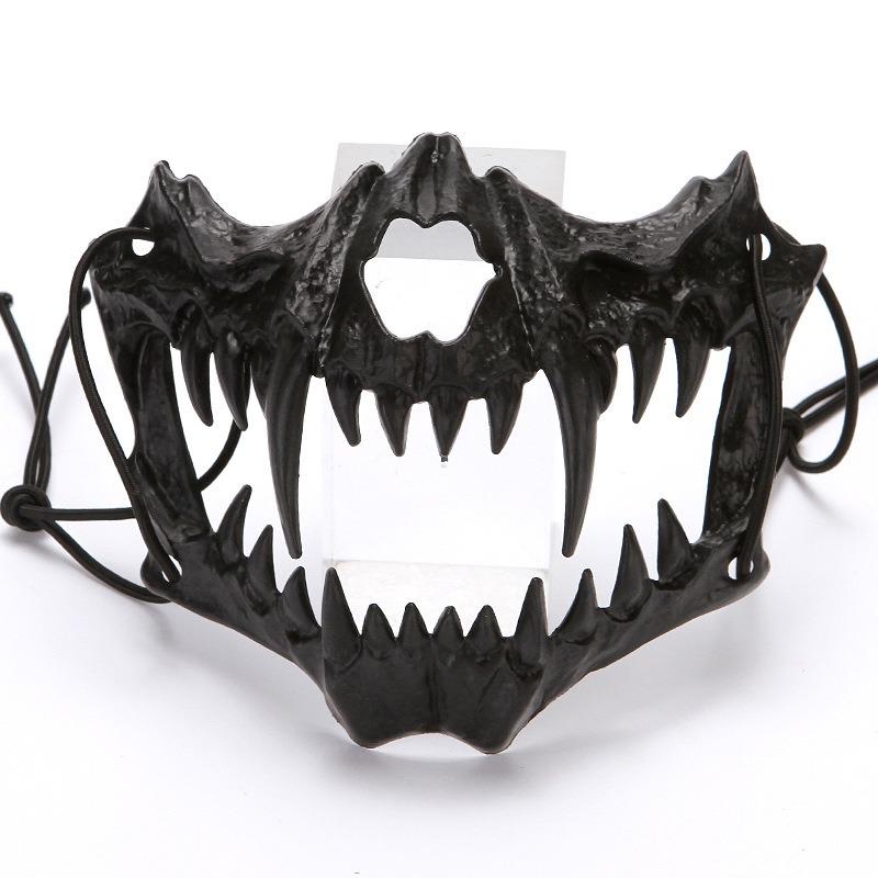 Halloween Drachengott Halbmaske Horror Tiger Yaksha Tengu Mensch Wolf Gesichtsschutz Leistung Verkleiden Lustige Cosplay Gesichtshaube Requisiten