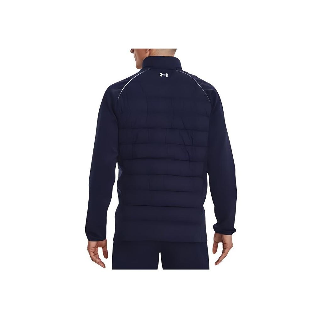 Under Armour Stretch Hybrid Warm Solid Color Stand Collar Down Jacket Men Jacket Midnight-Deep-Blue 1366290-410