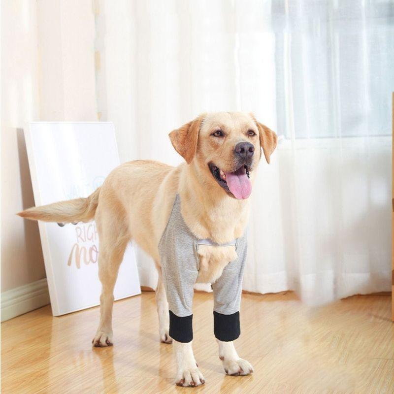 Practical Breathable Dog Recovery Sleeve Cotton Adjustable Puppy Elbow Wrap Soft Anti-lick Dog Elbow Protector For Dog Front Leg