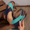 Mix Color Women Wedge Sandals Summer 2025 Comfortable Non Slip Beach Shoes Woman Leather Platform Roman Sandals Zapatos De Mujer