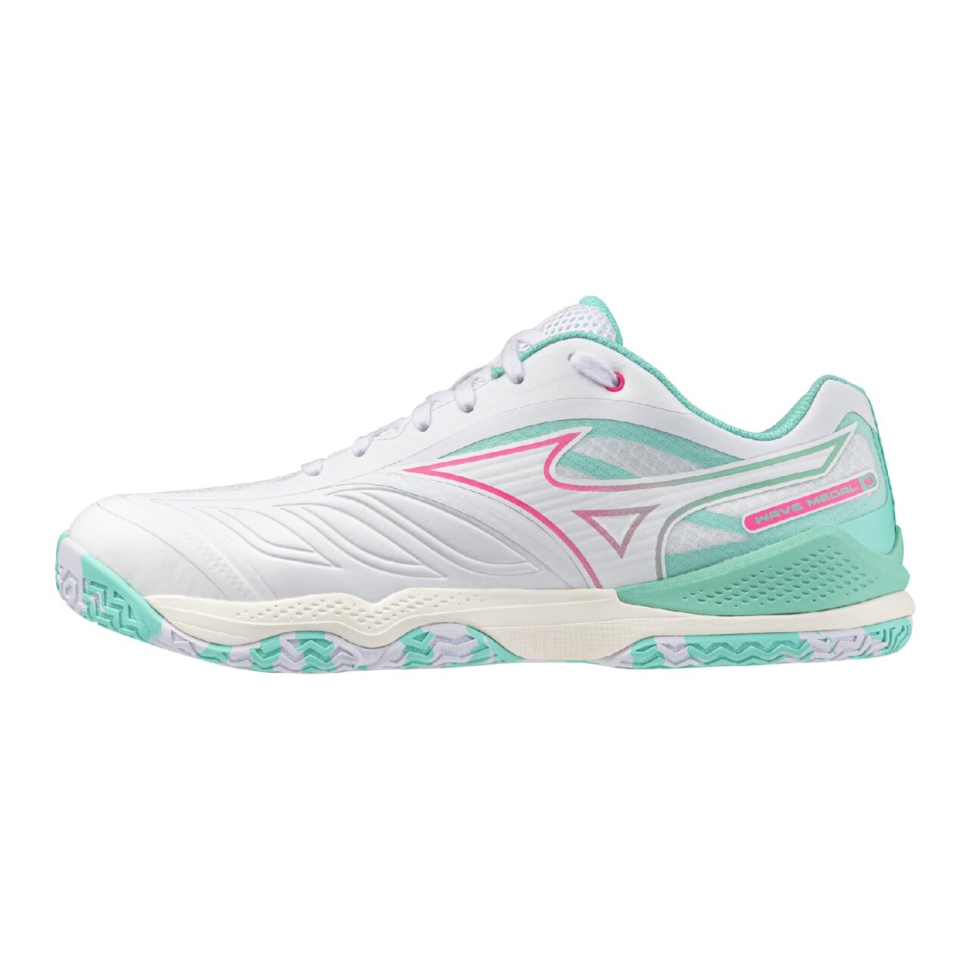 Mizuno Wave Medal 8 Table Tennis Size 2E Shoes, White/Pink/Green, 24.0 cm,