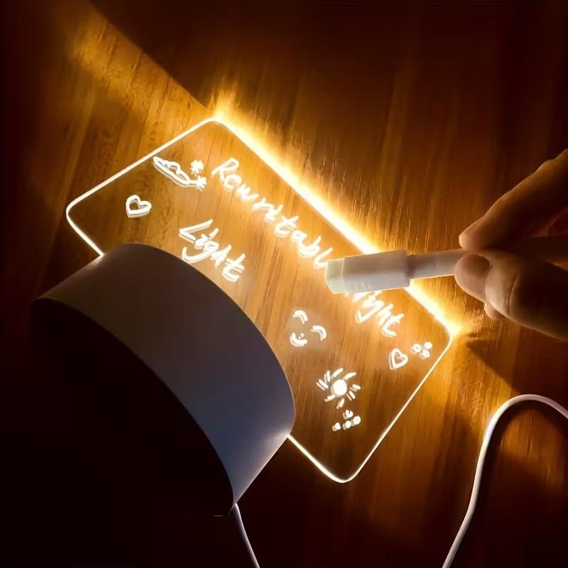 Notizbrett Kreatives LED-Nachtlicht USB-Nachrichtentafel Feiertagslicht mit Stift Geschenk für Freundin Dekorative Nachtleuchte USB-Stecker oder Batterie