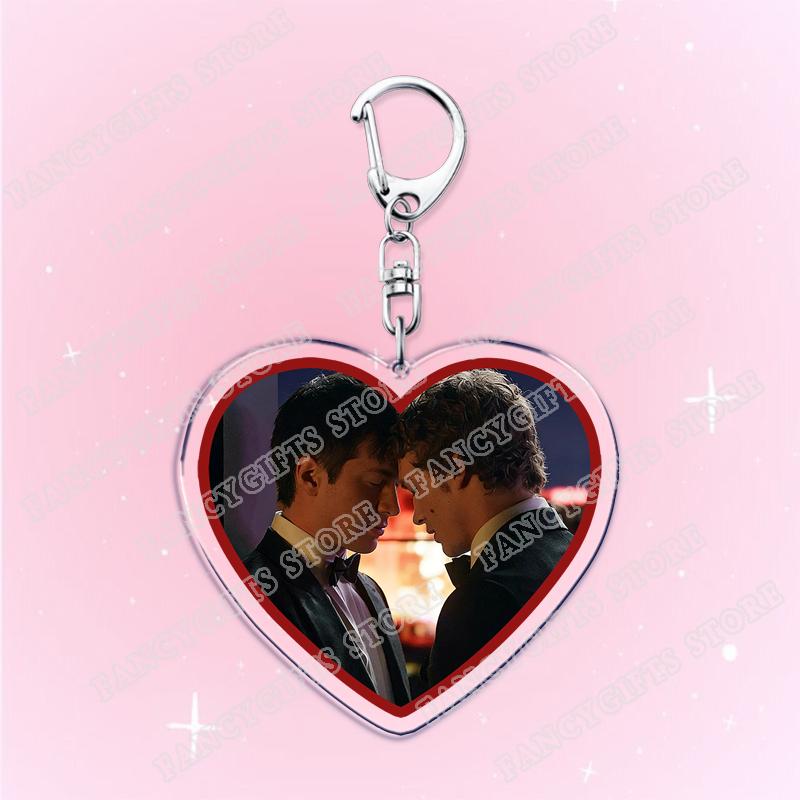 Heated Rivalry BL TV Show Heart Keychain for Accessories Shane Hollander Ilya Rozanov Love Keyring Jewelry Fans Friends Gifts