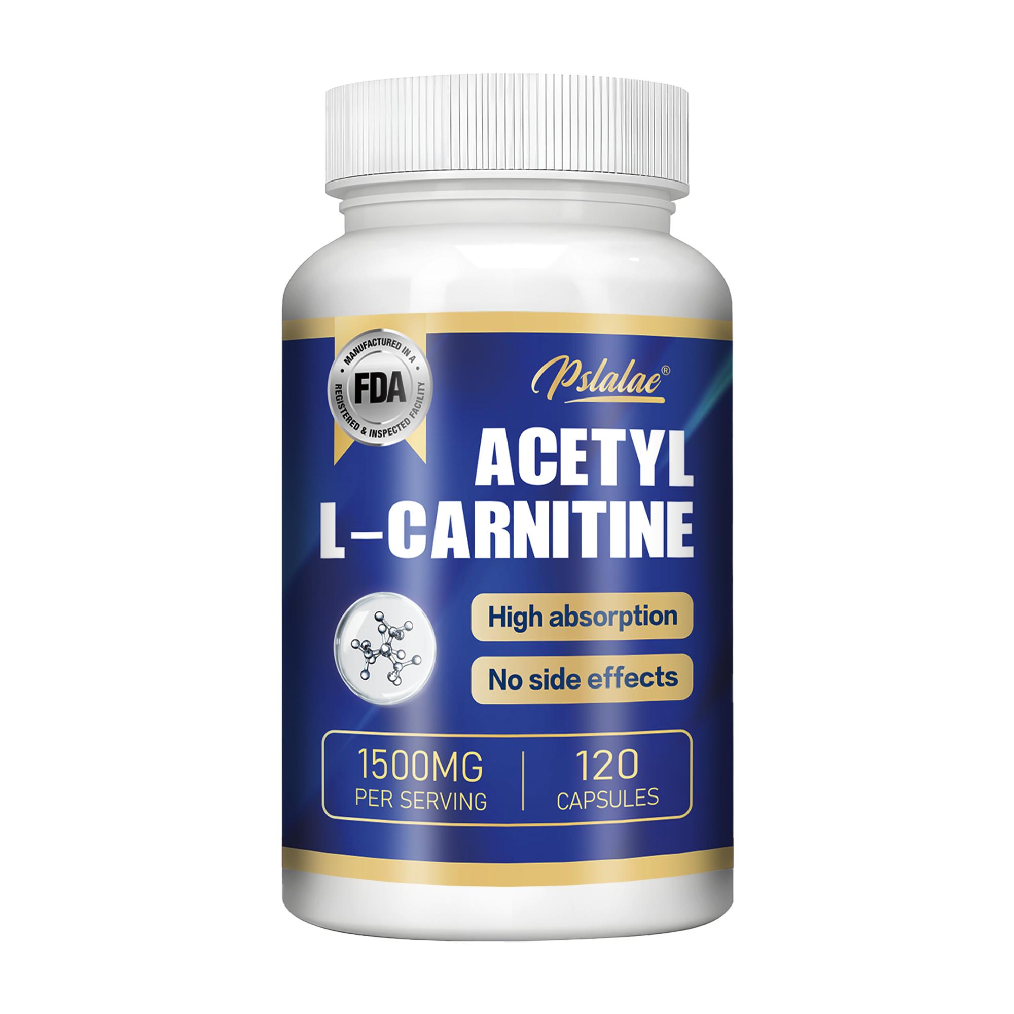 

Pslalae Acetyl-L-Carnitine Capsules, 1500 mg, 120 capsules, suitable for both men and women. 120