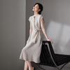 SOFSIL Women's 2026 Summer Linen Tie-Waist Midi Dress