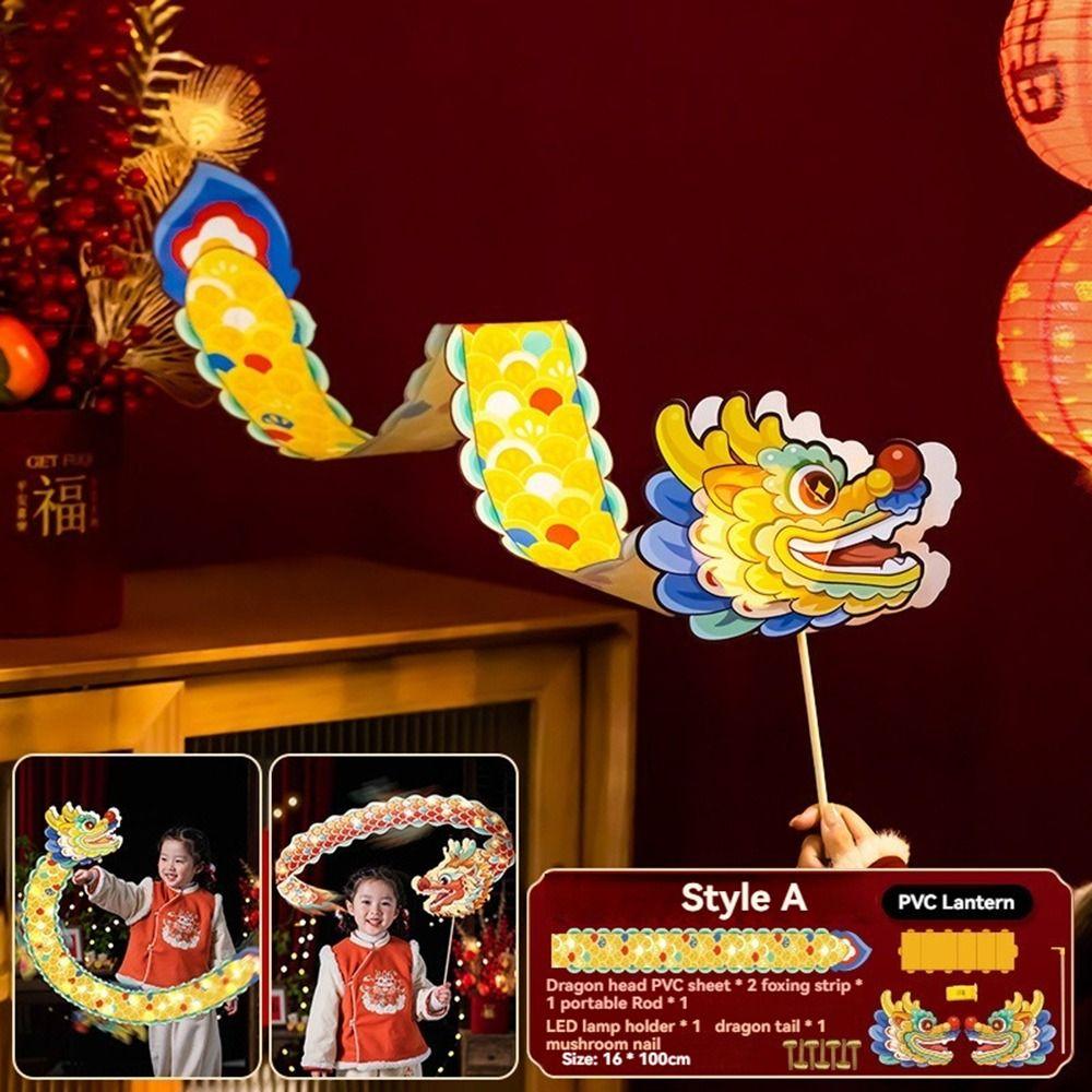 Luminous Toys Mid-Autumn Dragon Dance Lantern Cartoon Handheld Dragon Lantern  New Year