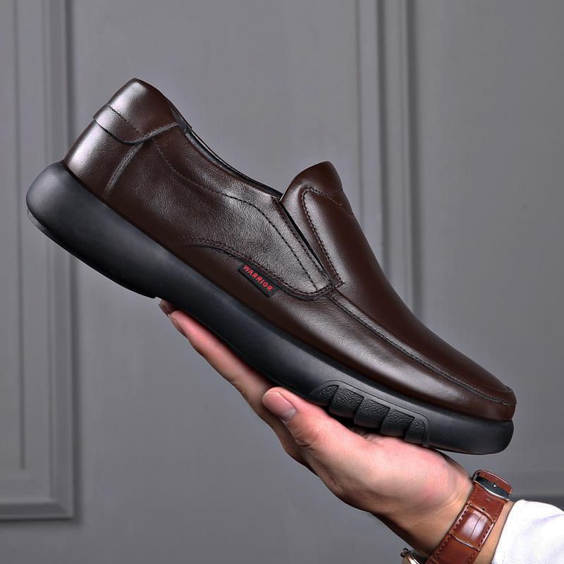 Men's Genuine Leather Shoes Big Size 38-47 Slip-on Loafers Men Leather Casual Shoes Fashion Winter Warm Footwear 2024 New