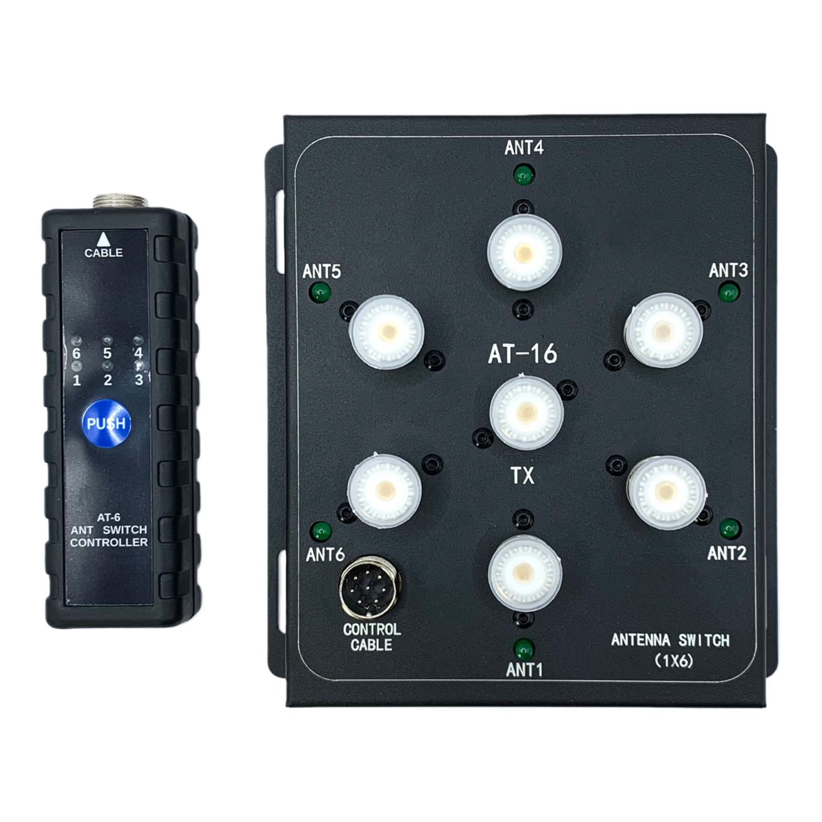 

6-Way Coaxial Remoting Antenna Switch 1.8MHz-55MHz Antenna Splitter Switches Compatible With Base Stations/Handheld Radios
