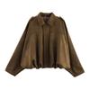Women's Solid Color Fashionable Sleeve Long Sleeved Zipper Casual Top Jacket Jacket