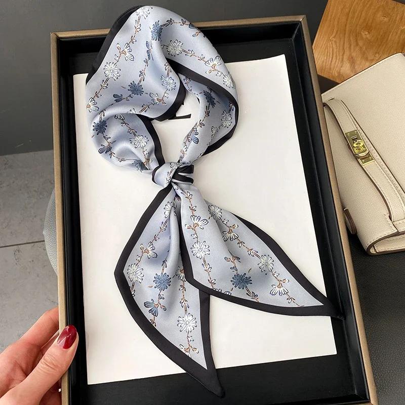Fashion Print Hair Ribbon Scarf Women Neck Tie Bag Scarfs Satin Silk Skinny Headscarves Ladies Foulard Floral Bands 2026 New