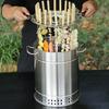 BBQ Grill Bucket Uniform Heat Smokeless for Grilling Backpacking Camping