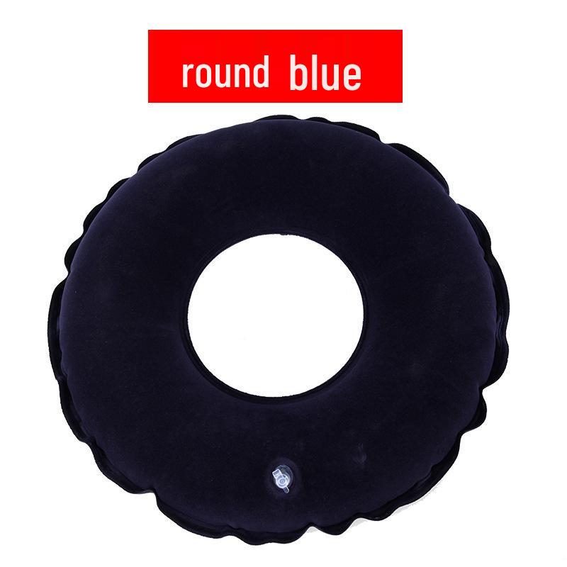 Inflatable Round Seat Cushion, Anti-Bedsore PVC Air Cushion, Light Blue