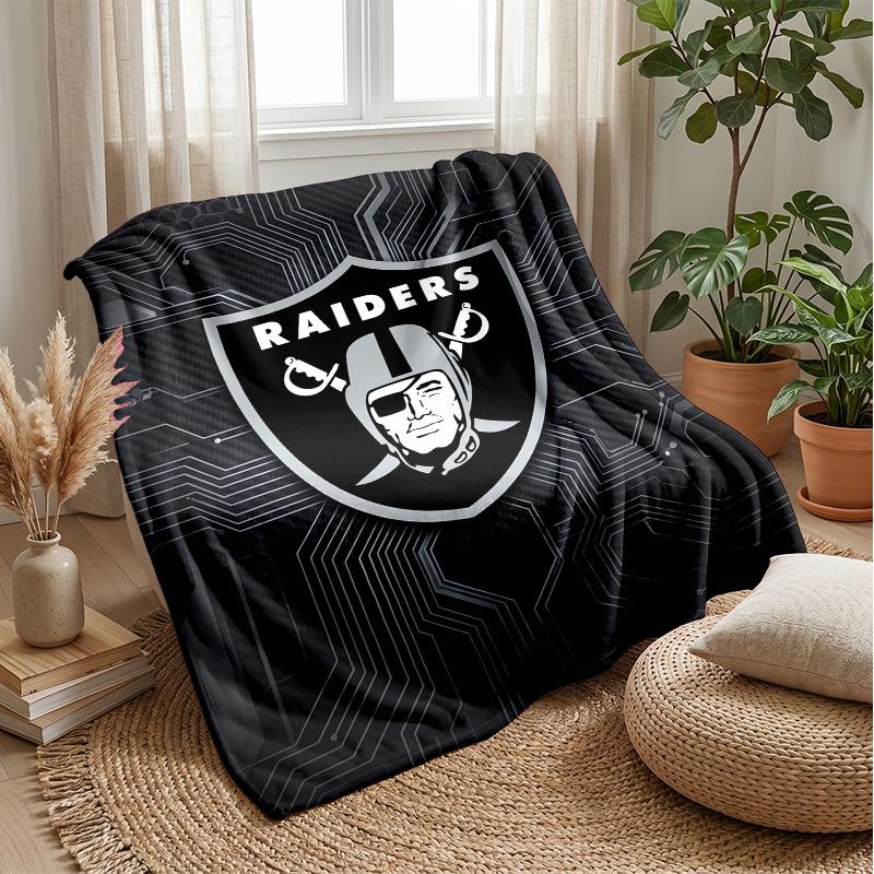 Coperta in Flanella Pile Las Vegas Raiders Coperta Calda e Accogliente per Divano Letto Viaggio Uso Stagionale