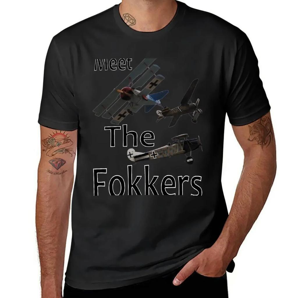 Meet The Fokkers Parody Design T-Shirt quick-drying customizeds mens t shirt