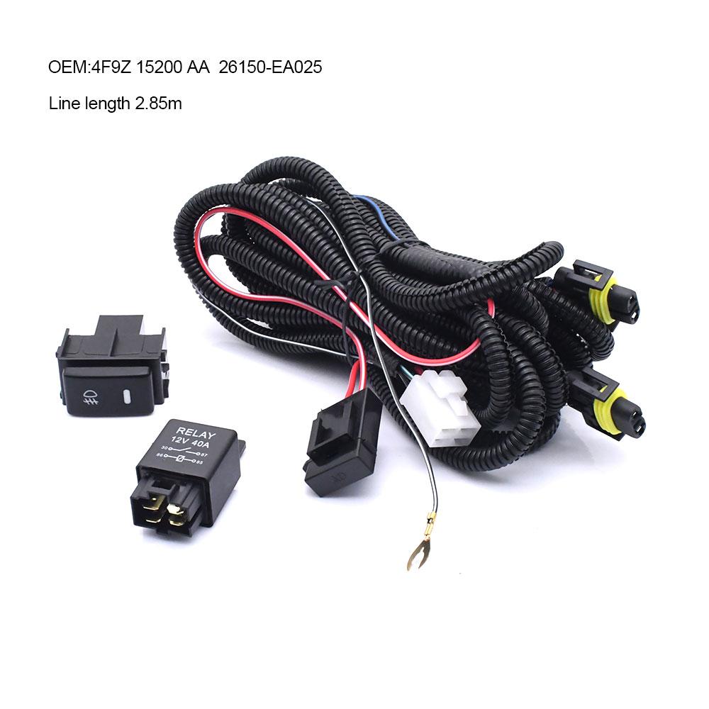 H11 H8 H16 Fog Light Lamps Wiring Harness LED Indicator Switch Kit 12V 40A Relay