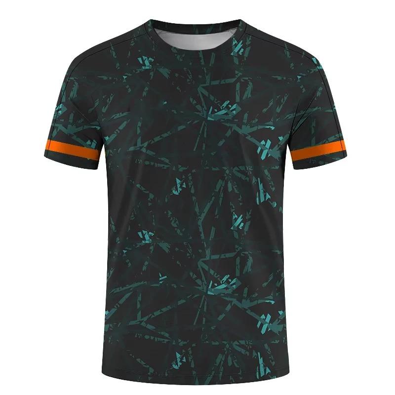 Einfache Mode Sport T-Shirts für Herren Sommer Outdoor Kurzarm Bedruckte T-Shirts Lässig Locker Laufen Fitness T-Shirts Oberteile