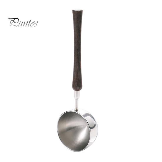 Light Wood Handle Spoon Measuring with Handle, Stainless Steel Baking Scoop, Coffee Corrosion Resistant Scoop Bean Milk Powder Teaspoon for