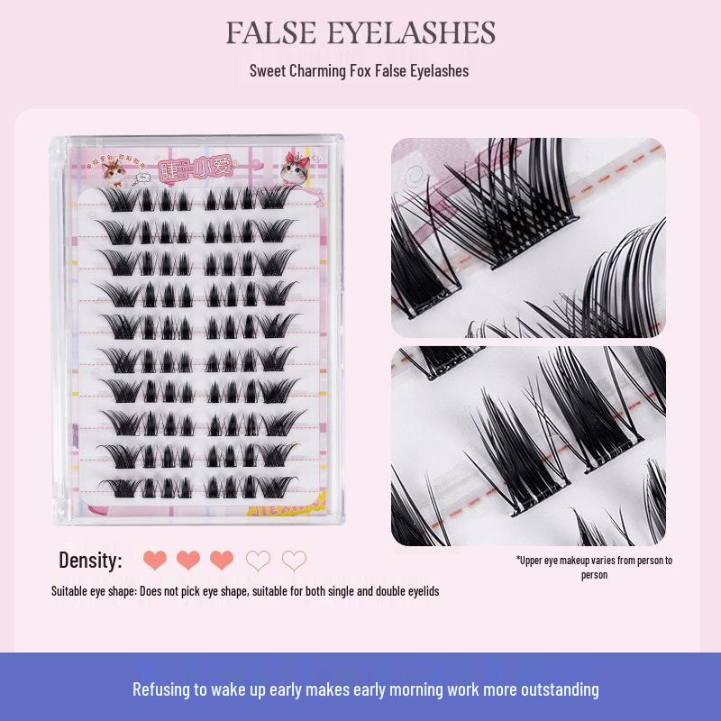 

Накладные ресницы Jiexiaoai Sweet Fox - Не требуют клея, Дизайн с опущенным хвостиком, Одиночные пучки, Натуральный изгиб