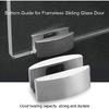 Sliding Shower Door Bottom Guide, 304 Stainless Steel Shower Floor Bottom Door Replacement Parts, Frameless Glass Sliding Barn Door Mount Track