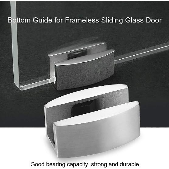 Sliding Shower Door Bottom Guide, 304 Stainless Steel Shower Floor Bottom Door Replacement Parts, Frameless Glass Sliding Barn Door Mount Track
