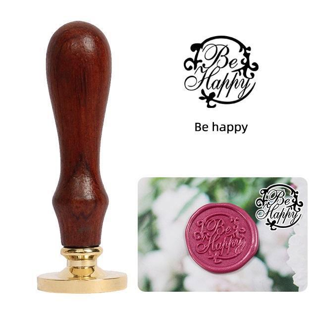 1 Pc Alphabet Pattern Wax Seal Stamps Retro Happy Birthday Antique Wooden Sealing Scrapbooking Wedding Decoration