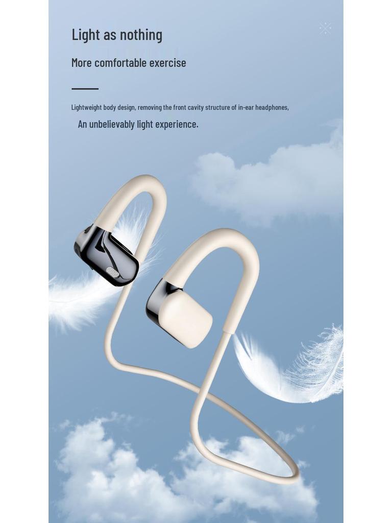 Wireless Bone Conduction Sports Earphones: Neck-Hanging, Open-Ear, Long Battery Life, Noise-Cancelling
