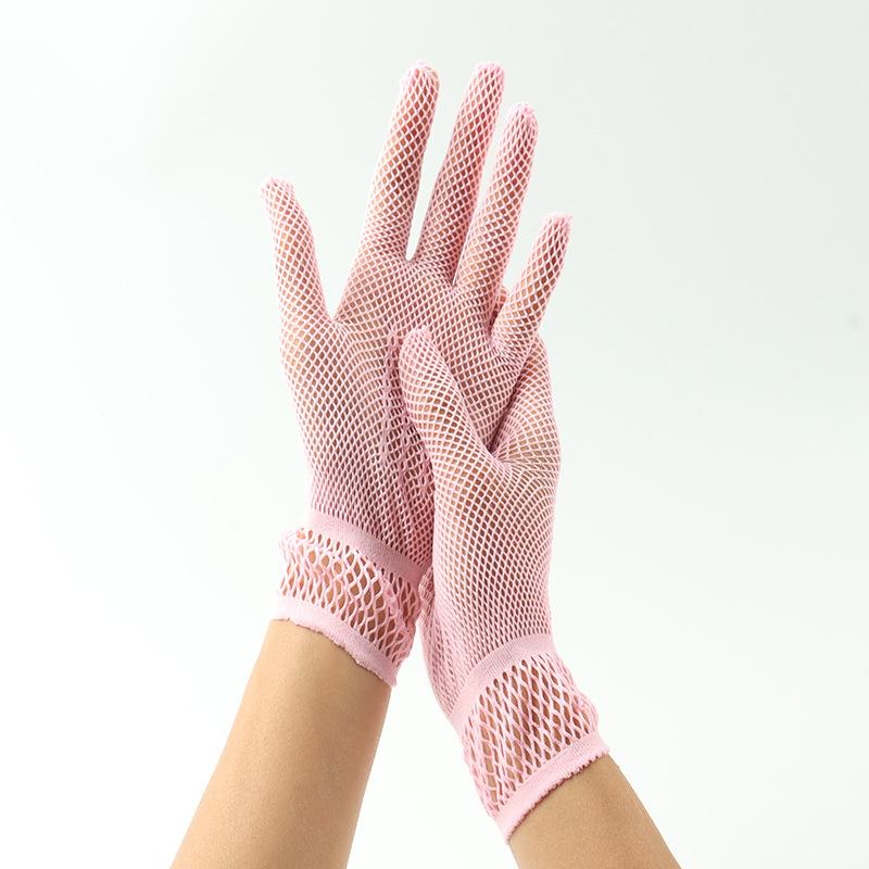 Summer Uv-proof Driving Gloves JK Mesh Fishnet Gloves Lace Full Finger Girls Lace Fashion Gloves Hand Cosplay Gloves