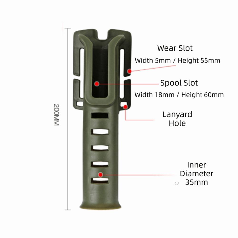 2PCS 20cm Length Belt Rod Holder ABS Belt Fishing Rod Holder  Fishing Accessories