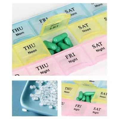 21 Grids Portable Travel Pill Box Cases Organizer 7 Days 3 Times One Day with Large Compartments for Vitamins Household Medicine