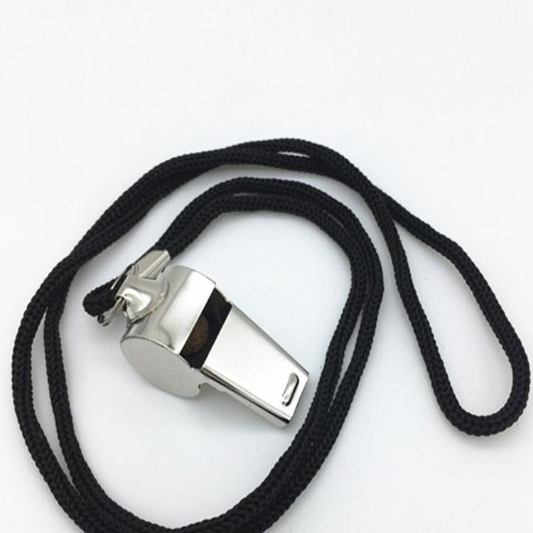 Edge-Bound Metal Whistle with Lanyard - Referee & SOS Outdoor Sports Whistle