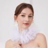 Vintage Detachable Collar Multilayered Mesh Collar for  Colonial Outfit Lace Jabot Collar Cosplay Costume Neckwear