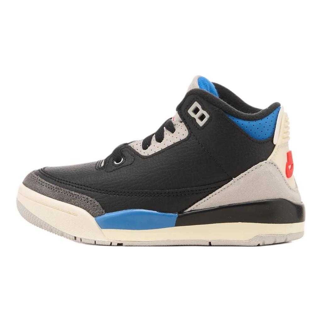 Air Jordan 3 Retro OG PS Rare Air Kids Sneakers Black Chile-Red Neutral-Grey IB8969-004