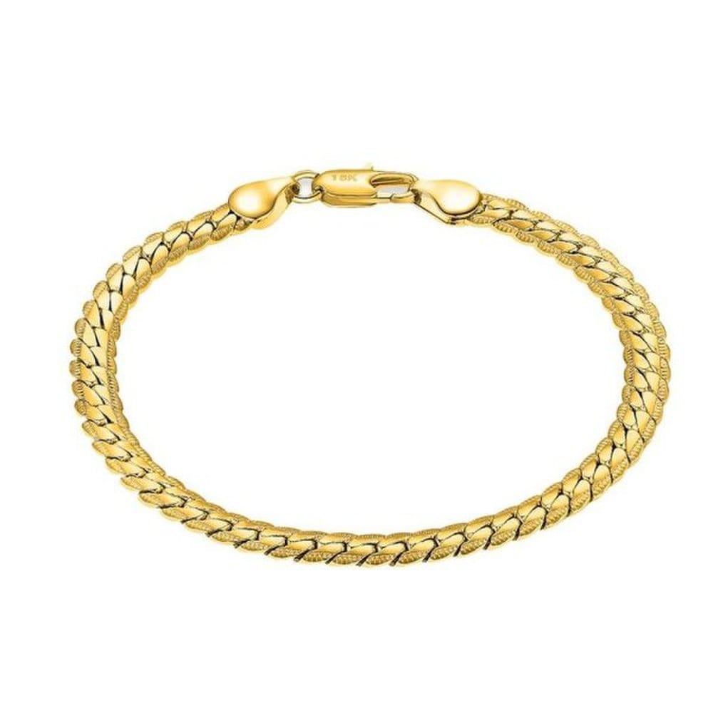 6mm Chain Bracelet 18K Gold Plated Fashion Men Women Classic Luxury Girlfriend Couple Unisex Fashion Accessory